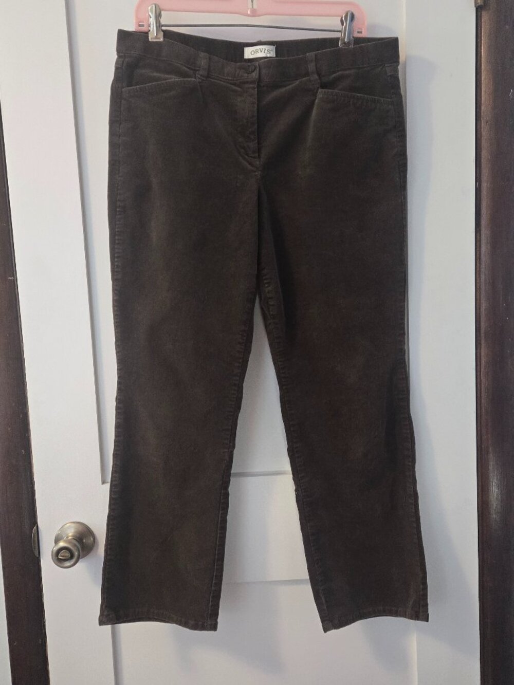 Orvis Corduroy Size 12 x 26.5" inseam Brown Women's pants Straight leg Stretch